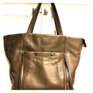 AllSaints Fleur De Lis East/West Leather Tote